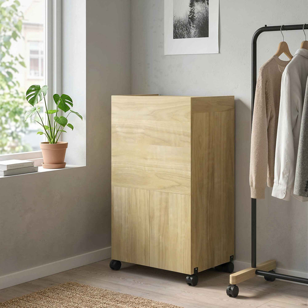 HOMCOM Folding Ironing Board with Iron and Garment Holder with Open Compartment, 154x55x87 cm, Natural Wood