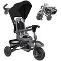 6-in-1 Children's Tricycle with Push Handle and Swivel Seat, 111.5x52x98 cm, Black