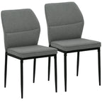 Set of 2 Velvet Upholstered Dining Chairs with Ergonomic Backrest without Armrests, Grey