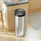 HOMCOM 55L Waste Bin with Sensor for Automatic Opening and Soft Closing, 32x30x72.5 cm, Silver