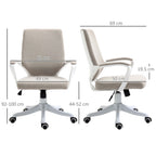Ergonomic Office Chair with Adjustable Height and Rocking Function, 62x69x92-100cm, Beige