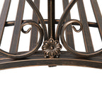 Outsunny Vintage Metal Garden Bridge with Floral Elements, 99x68x53cm, Black