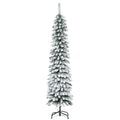 2-Section Snow-Covered Christmas Tree with 395 Metal and Plastic Branches, 46x46x180cm, Green