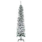 2-Section Snow-Covered Christmas Tree with 395 Metal and Plastic Branches, 46x46x180cm, Green