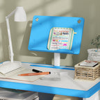 School Desk for Children 6-12 Years with Adjustable Height with Lectern and Shelf, in Steel and MDF, Blue