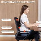 HOMCOM Ergonomic Office Chair with Armrests for Waiting Room, Black