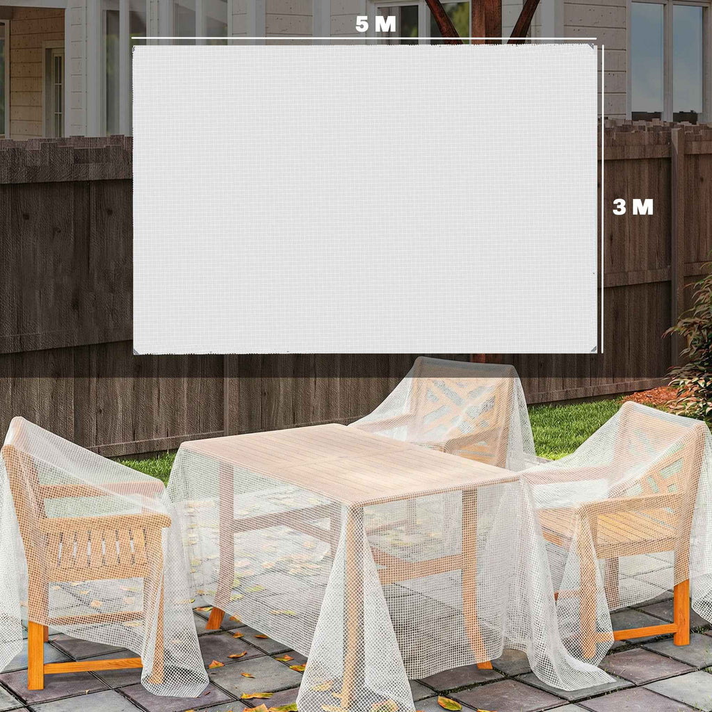 Outsunny 3x5m Waterproof Tarpaulin, Heavy Duty 140GSM PE, Tear Resistant