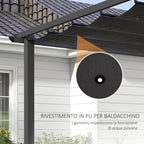 Pergola Gazebo 4x3 m with 8 Drainage Holes, in Aluminium, Metal and Polyester, Dark Gray - Borgè