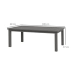 Outsunny rectangular exterior table in wood effect aluminum, 100x60cm, brown - Borgè
