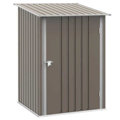 Galvanized Steel Tool Shed with Pitched Roof and Lock, 100x103x160 cm, Brown 0.92m²