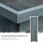 Outsunny Outdoor Wooden Wardrobe with 2 Shutter Doors and Internal Shelves, 87x46.5x160 cm, Grey