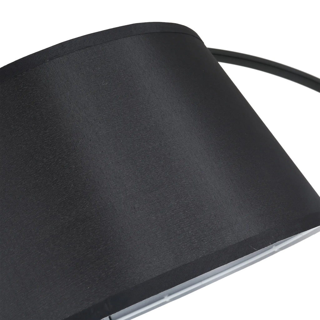 Arc Floor Lamp with Fabric Shade and Foot Switch, Ø47x105x190cm, Black