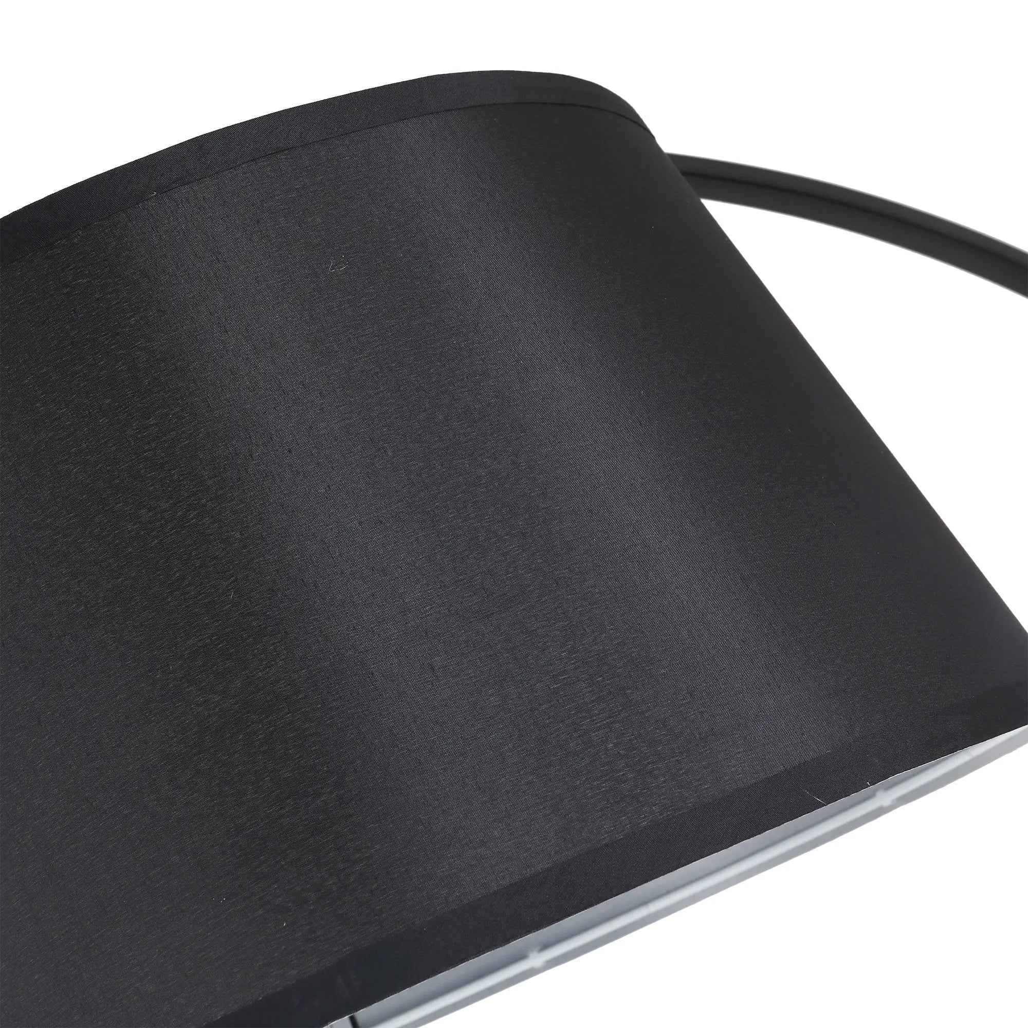 Arc Floor Lamp with Fabric Shade and Foot Switch, Ø47x105x190cm, Black