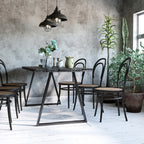 Set of 2 Trapezoidal Steel Table Legs with 6 Holes and 12 Screws, 70x5x72 cm, Black