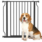 Extendable and Adjustable Dog Gate for Stairs and Doors, Made of Steel and ABS, 75-85x76 cm, Black