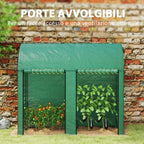 Outsunny 2m² Garden Greenhouse, 2 Roll-Up Doors, 140g/m² Anti-UV PE Cover, 2x1x1.78m, Green