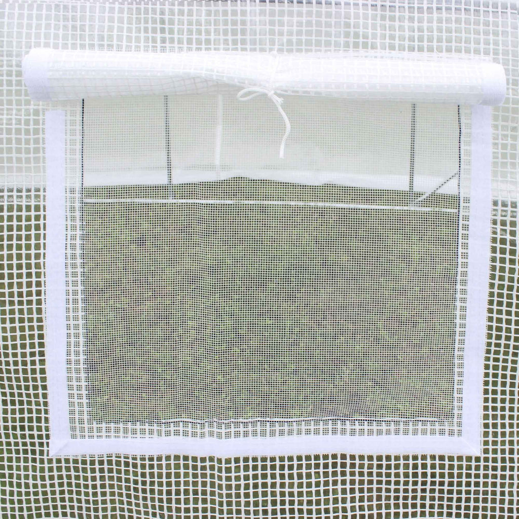 Outsunny PE Greenhouse Cover with 6 Windows, Roll-Up Door and Buried Edges, 3x2x2 m, White