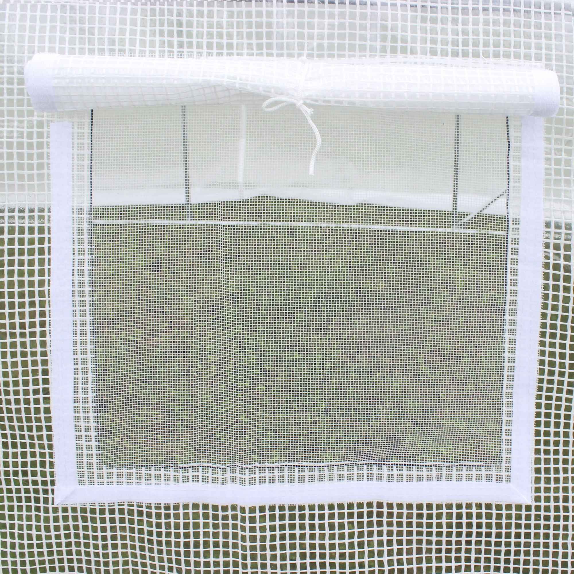 Outsunny PE Greenhouse Cover with 6 Windows, Roll-Up Door and Buried Edges, 3x2x2 m, White