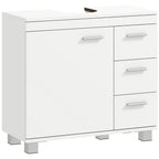 HOMCOM Bathroom Vanity Unit with Cabinet, Shelves and Drawers, White