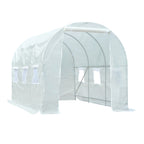Outsunny Garden greenhouse tunnel for PI plants with iron, white, 350x200x200cm pipes - Borgè