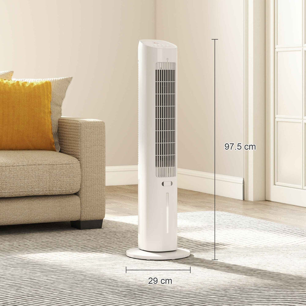 HOMCOM 3-in-1 Air Cooler, Tower, 3 Litre Tank, Portable, White.