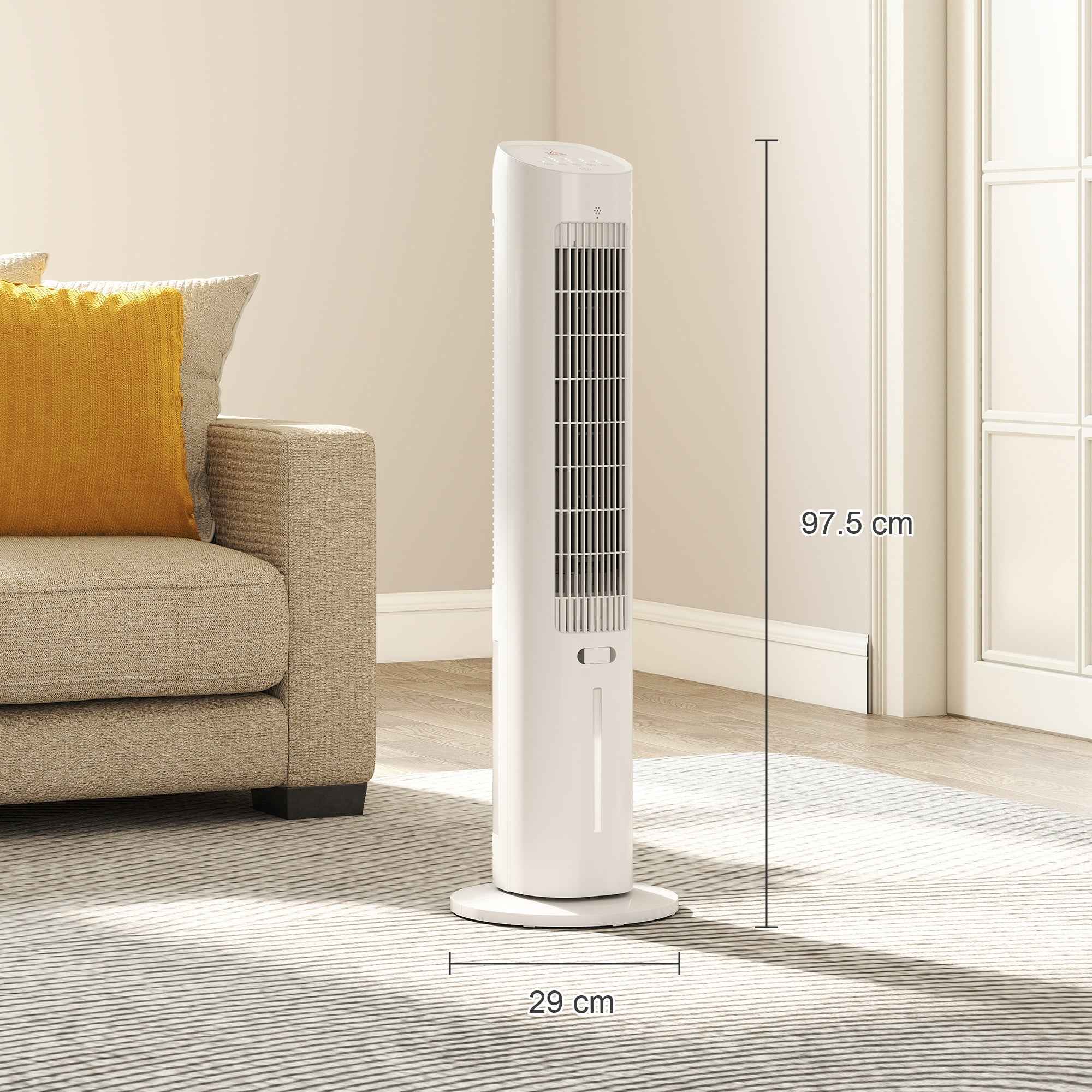 HOMCOM 3-in-1 Air Cooler, Tower, 3 Litre Tank, Portable, White.