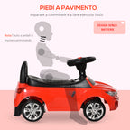 Kids Ride-On Toy Car with Steering Wheel, Headlights and Music, Age 18-36 Months, Red