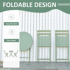 Outsunny garden set 3 folding steel, 2 chairs 42x50x81 cm and table Ø60x71 cm, green - Borgè
