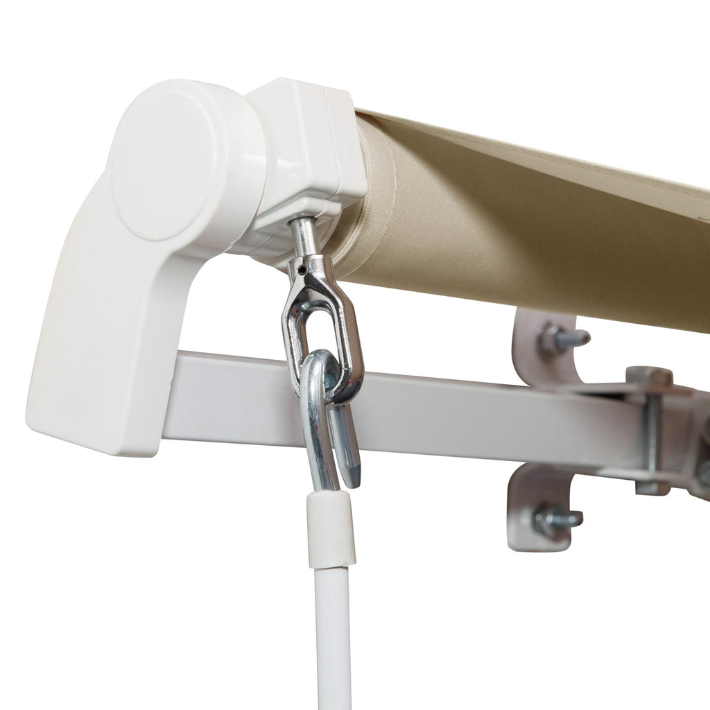 Outdoor Awning with Roller Arms and Crank Opening, 360x250 cm, Cream - Borgè