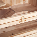 Solid Wood Hamster Cage for Rodents and Guinea Pigs with Opening Roof, 4 Connected Shelves with Ramps, 60x40x120cm