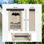 Set of 3 Bat Houses Bat Box in Fir Wood, 18x6x22.5 cm, Wood Color