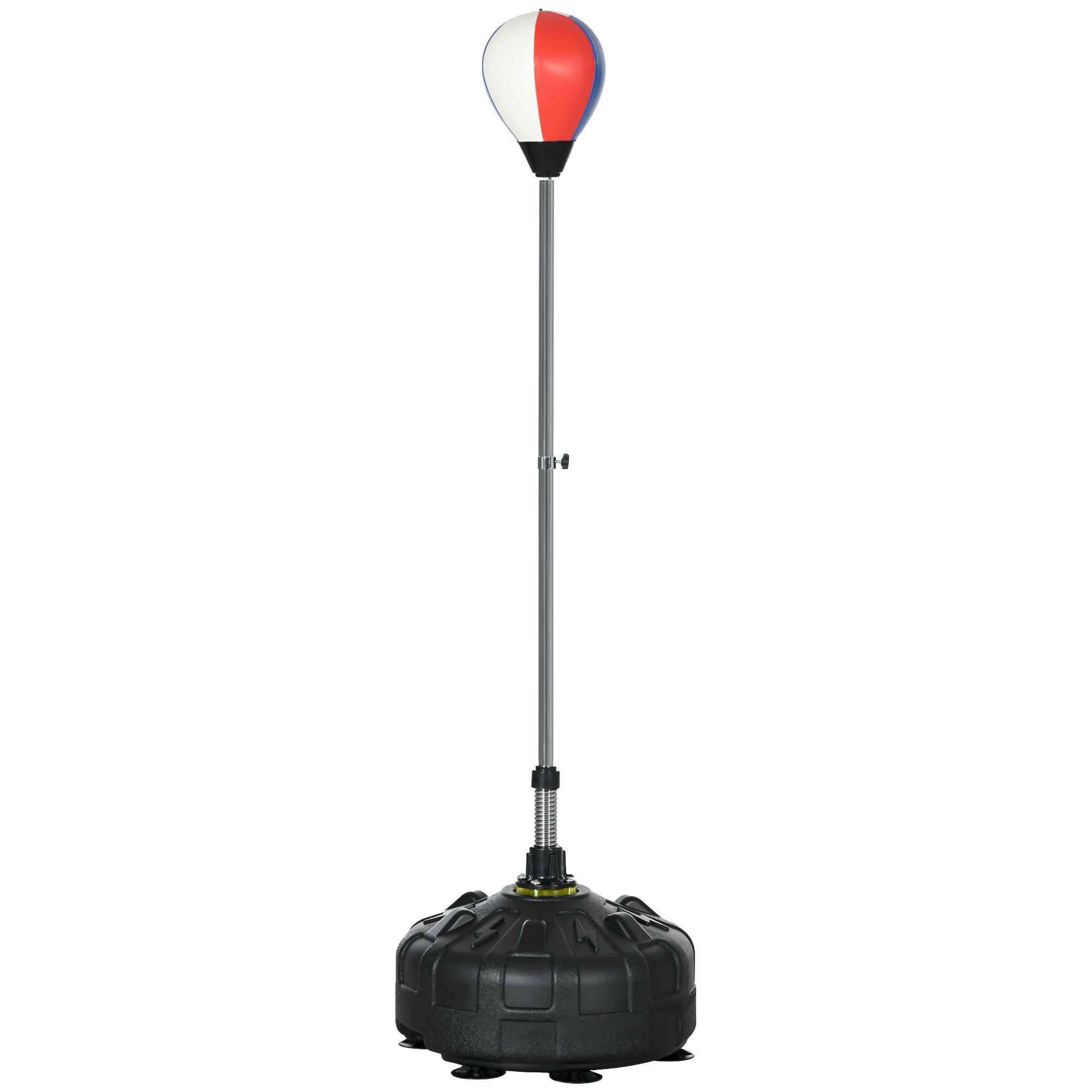 Floor Punching Ball with Fillable Base and Suction Cups, Adjustable Height from 147-165 cm, Black