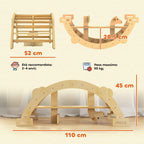 AIYAPLAY Montessori Wooden Arch for Children 2-4 Years Old Convertible into a Rocking Chair 110x52x45 cm, Wood Color
