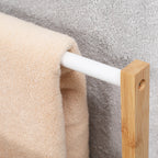 3-Bar Bamboo Towel Rack, Lightweight and Portable Design, 48x25.8x94 cm, Wood Color
