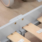 Children's Bed 3-6 Years with Stars and Moon Patterns in MDF Panels and Chipboard, 143x76x49 cm