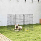 PawHut Dog Playpen Expandable Foldable Metal Enclosure 50x80cm Black