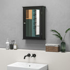 kleankin Bathroom Cabinet with Mirror and Magnetic Closure Door, 41x14x60 cm, Black