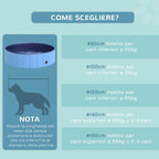 Foldable Plastic Dog Pool with Stable Edge for Pets, Blue, 120 x 30 cm (ØxH) - Borge' Group Limited