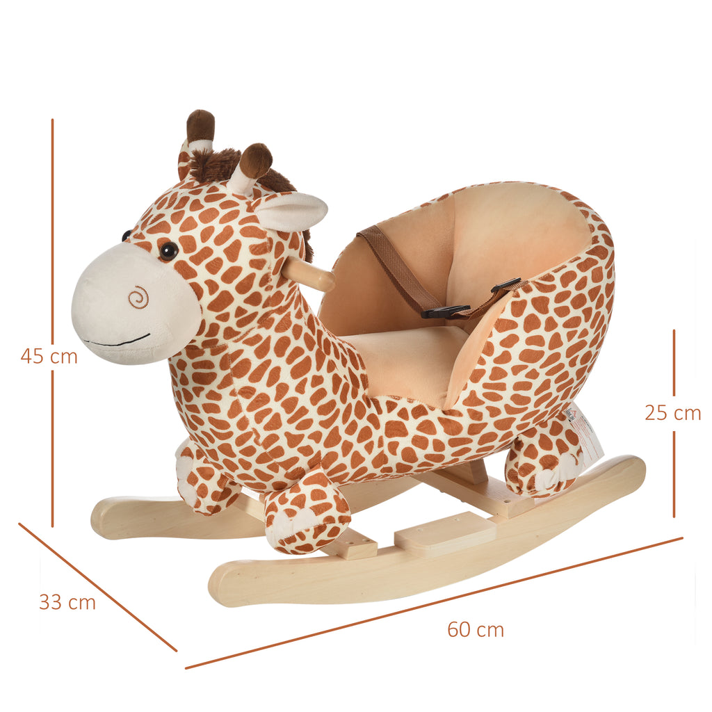 Wooden Giraffe Rocking Horse for Children 60x33x45cm