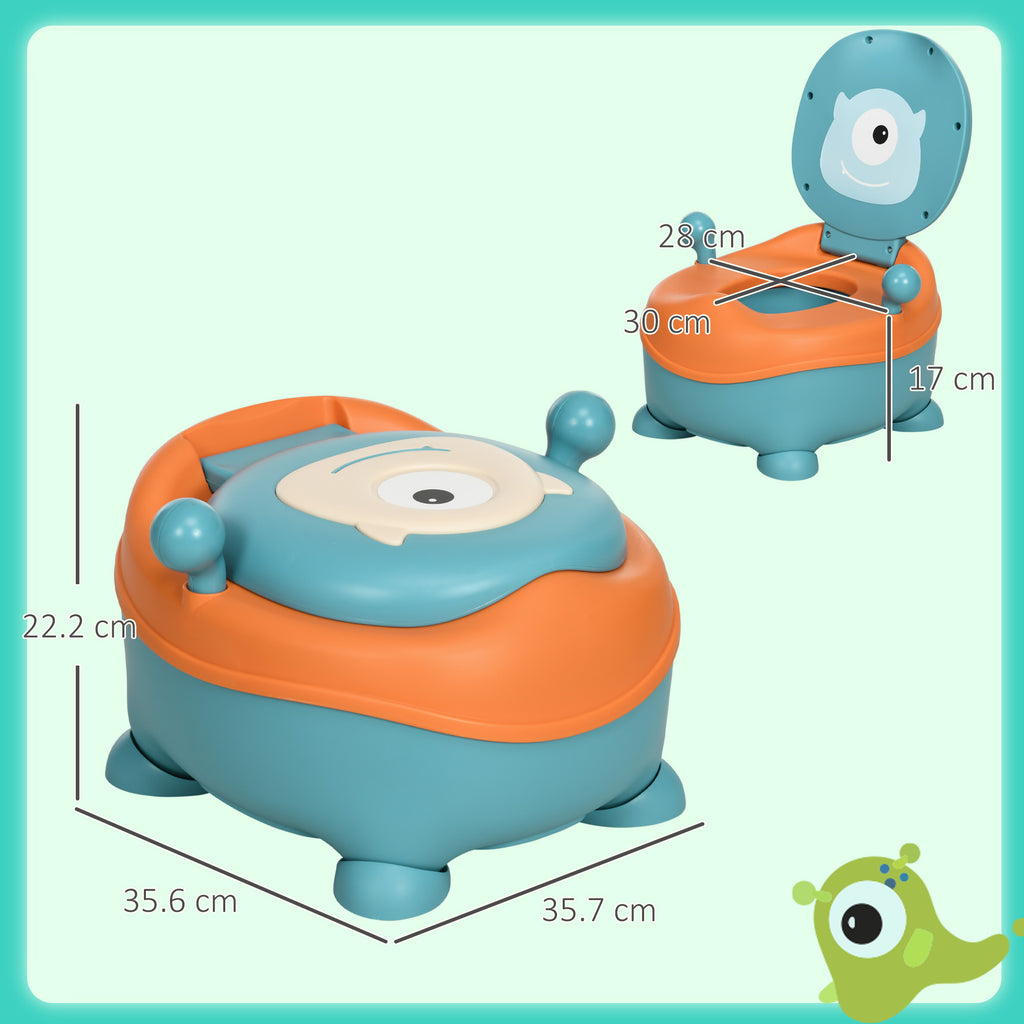 ZONEKIZ Alien-Shaped Potty for Babies from 6 Months, Ergonomic Seat, Backrest and Removable Tub, Blue