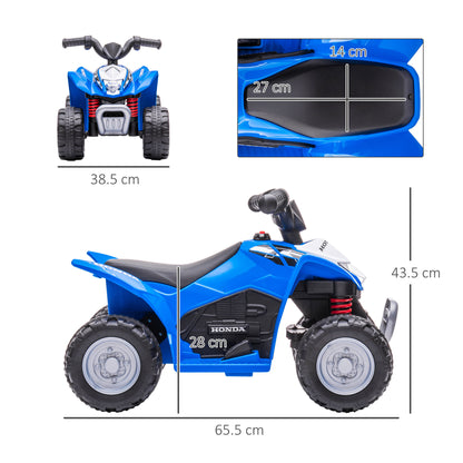 AIYAPLAY Electric Quad for Children 18-36 Months with LED Lights, Horn and Pedals, 65.5x38.5x43.5 cm, Blue