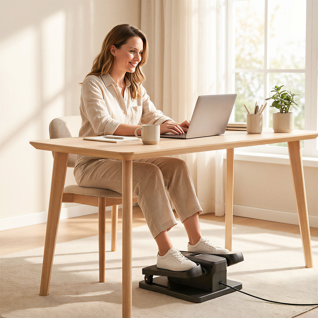 SPORTNOW Mini Desk Elliptical, Manual/Automatic, 12 Adjustable Speeds for Home.