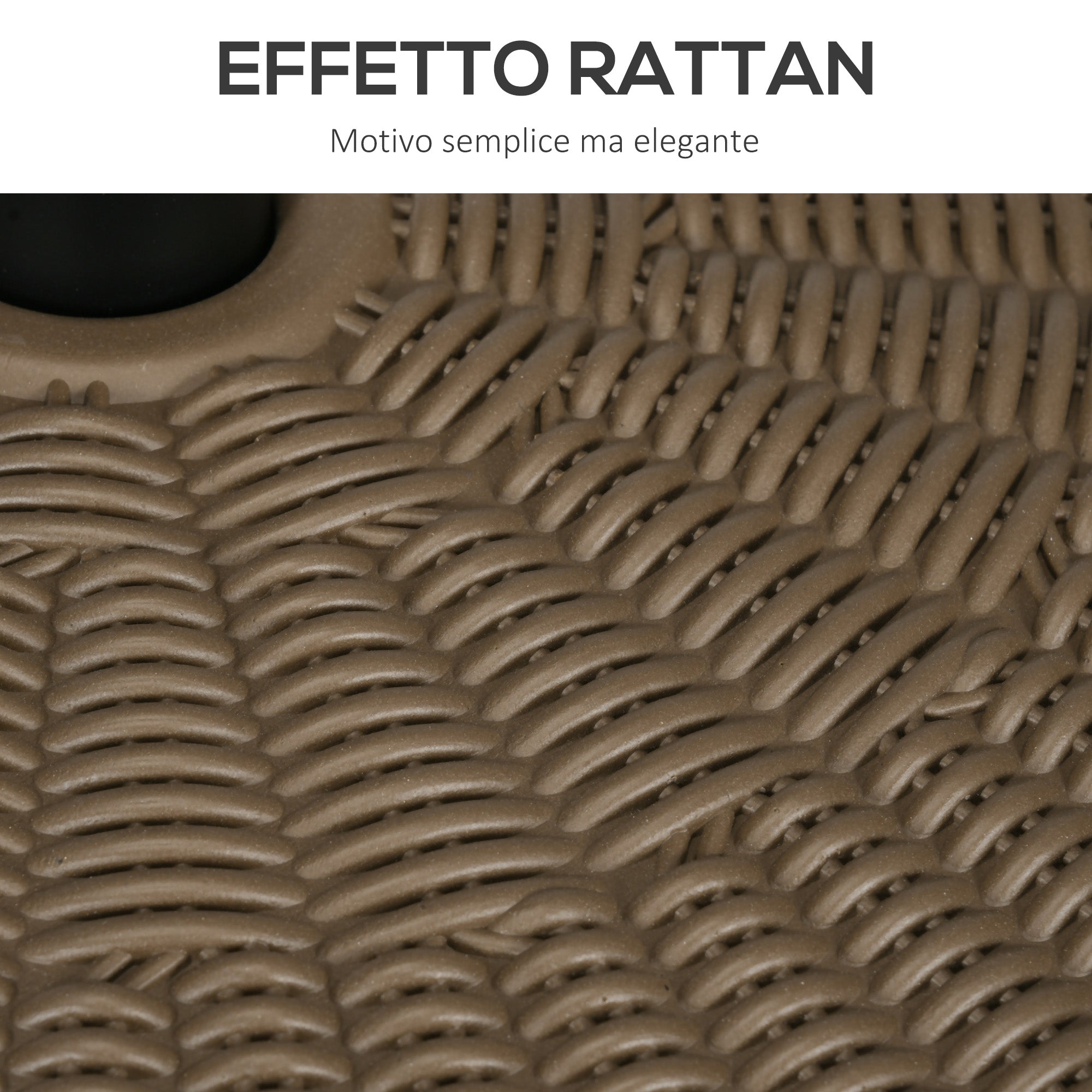 Umbrella Base with 2 Built-in Knobs, HDPE and Steel, Ø51x36 cm, Brown and Black