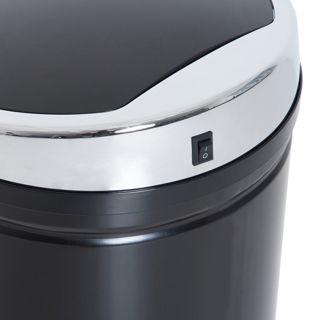 42L Automatic Trash Can with Infrared Sensor in Steel and Plastic, 30.5x30.5x68 cm