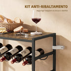 30-Bottle Floor-Standing Wine Rack with 6 Shelves, Industrial Style, Rustic Brown