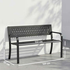 Outsunny Outdoor Garden Bench, 2 Seater, Black Patio Bench