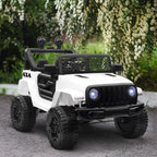 Electric Kids Car Jeep Off-Road with Remote Control and 2 Speeds, 100x65x72 cm, White