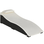 Folding Sun Lounger in Synthetic Rattan with Removable Headrest for Garden, Terrace and Outdoors, 198x68x50cm