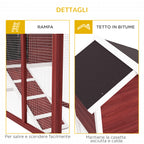 Outdoor Wooden Rabbit Hutch with Rabbit House and Ramp, 122x62. 6x92 cm, Brown and White