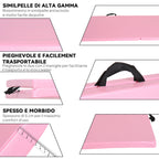 Foldable Gymnastics Mat, 5cm Thick and Non-Slip Fitness Mat, 180x60x5cm, Pink